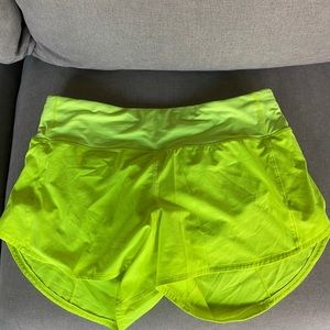 lululemon neon yellow 4 inch speed ups size 10